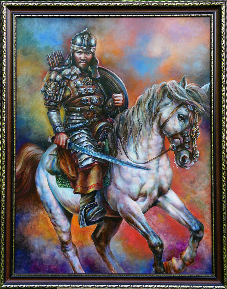 Er-Targyn Kasachisches Heldenepos Öl auf Leinwand, 130 cm x 100 cm (2018)