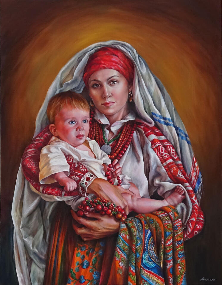 Ukrainische Madonna Öl auf Leinwand, 130 cm x 100 cm (2018)